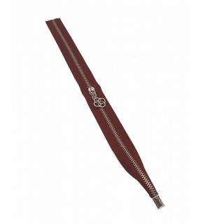 Çanta Aksesuar Tek Stoplu 45 Cm Fermuar Gümüş Metal Bordo Renk