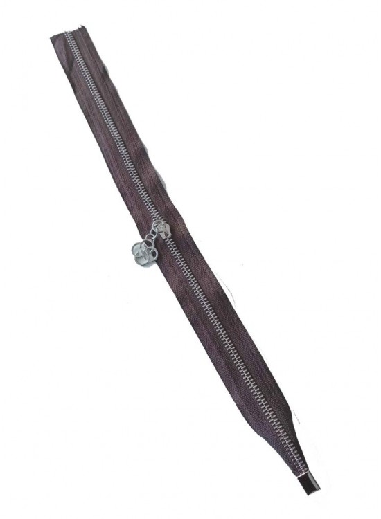 Çanta Aksesuar Tek Stoplu 45 Cm Fermuar Gümüş Metal Kahverengi Renk