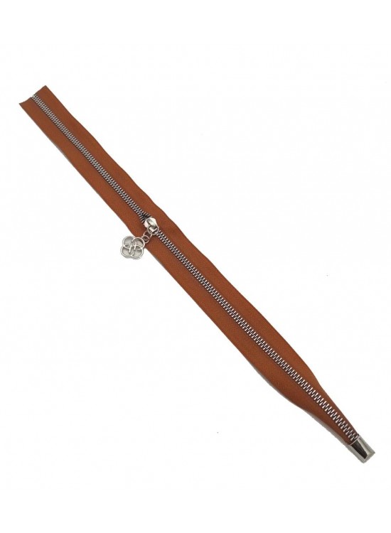 Çanta Aksesuar Tek Stoplu 45 Cm Fermuar Gümüş Metal Taba Renk