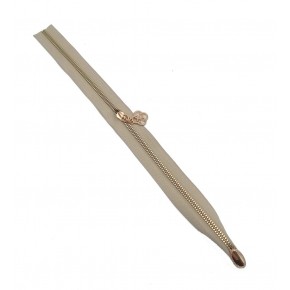 Çanta Aksesuar Tek Stoplu 45 Cm Fermuar Light Gold Metal Bej