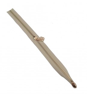 Çanta Aksesuar Tek Stoplu 45 Cm Fermuar Light Gold Metal Bej