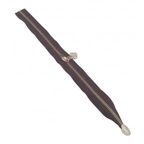 Çanta Aksesuar Tek Stoplu 45 Cm Fermuar Light Gold Metal Kahverengi Renk