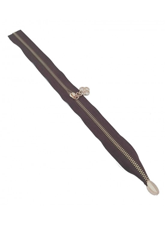 Çanta Aksesuar Tek Stoplu 45 Cm Fermuar Light Gold Metal Kahverengi Renk