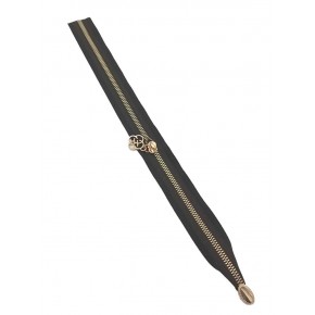 Çanta Aksesuar Tek Stoplu 45 Cm Fermuar Light Gold Metal Siyah Renk