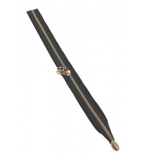 Çanta Aksesuar Tek Stoplu 45 Cm Fermuar Light Gold Metal Siyah Renk