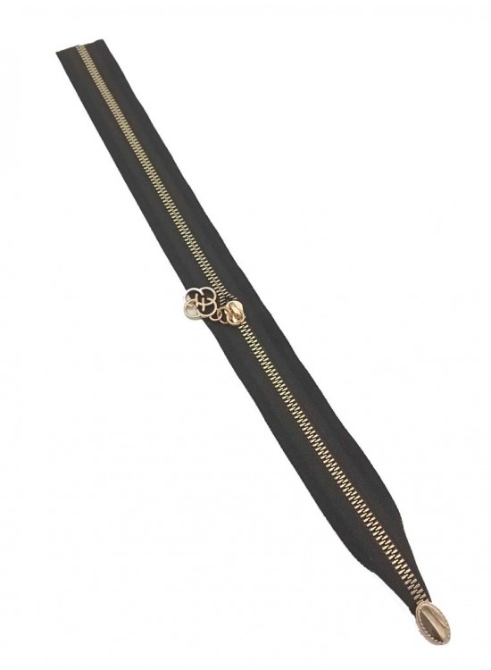 Çanta Aksesuar Tek Stoplu 45 Cm Fermuar Light Gold Metal Siyah Renk