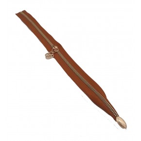 Çanta Aksesuar Tek Stoplu 45 Cm Fermuar Light Gold Metal Taba