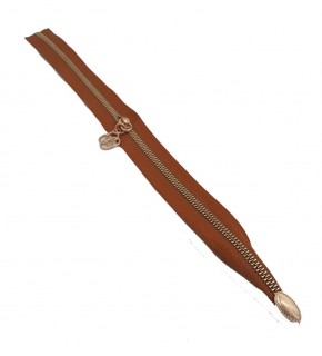 Çanta Aksesuar Tek Stoplu 45 Cm Fermuar Light Gold Metal Taba