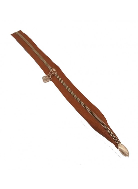 Çanta Aksesuar Tek Stoplu 45 Cm Fermuar Light Gold Metal Taba