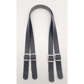 Çanta Aksesuar Tokalı Model Suni Deri Siyah Renk Çift Çanta Sapı Gümüş Metal