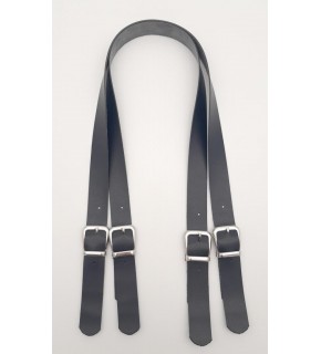 Çanta Aksesuar Tokalı Model Suni Deri Siyah Renk Çift Çanta Sapı Gümüş Metal