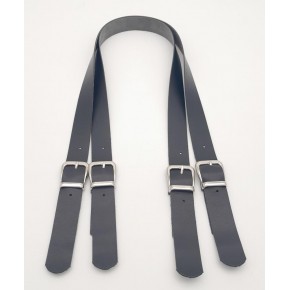 Çanta Aksesuar Tokalı Model Suni Deri Siyah Renk Çift Çanta Sapı Gümüş Metal