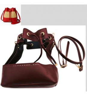 Çanta Aksesuar Torba Model Çanta Yapım Aparatı Bordo Renk Light Gold Metalli