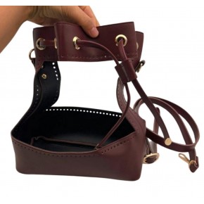 Çanta Aksesuar Torba Model Çanta Yapım Aparatı Bordo Renk Light Gold Metalli