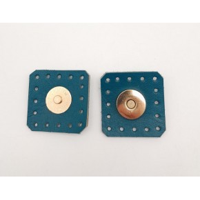 Çanta Aksesuar Turkuaz Gerçek Derili Kare Mıknatıslı Çıtçıt Light Gold Metalli