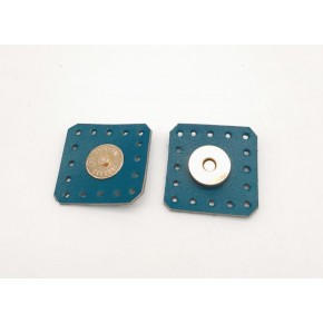 Çanta Aksesuar Turkuaz Gerçek Derili Kare Mıknatıslı Çıtçıt Light Gold Metalli