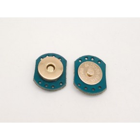 Çanta Aksesuar Turkuaz Renk Gerçek Derili Oval Kenar Mıknatıslı Çıtçıt Light Gold Metalli