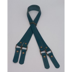 Çanta Aksesuar Turkuaz Renk Karedört Model Gerçek Deri Çanta Sapı (Antik Metal)