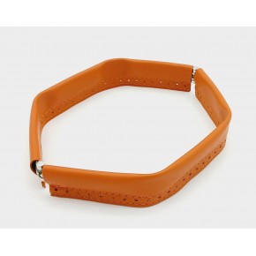 Çanta Aksesuar Turuncu Renk Derili Metal Çanta Ağzı 25 Cm