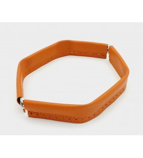 Çanta Aksesuar Turuncu Renk Derili Metal Çanta Ağzı 25 Cm