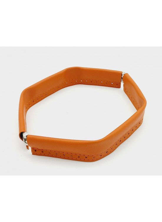 Çanta Aksesuar Turuncu Renk Derili Metal Çanta Ağzı 25 Cm
