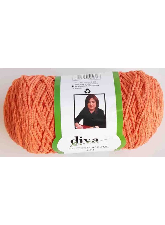 Çanta Aksesuar Turuncu Renk, İnce  Pamuk Makrome