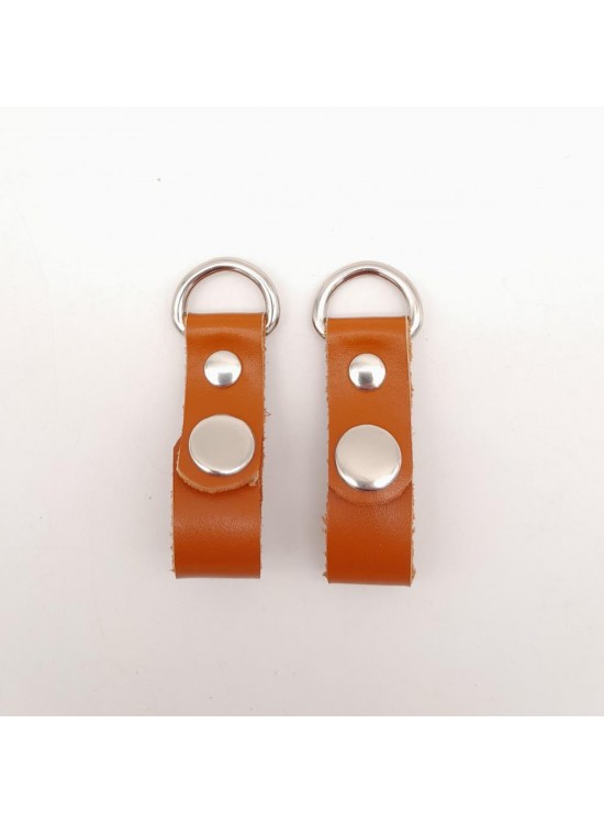 Çanta Aksesuar Turuncu Taba Gerçek Deri Çıtçıtlı Sapucu Böce Gümüş Metalli