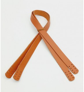 Çanta Aksesuar Turuncu Taba Renk Gerçek Deri 70X2.3 Cm Çift Sap