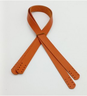 Çanta Aksesuar Turuncu Taba Renk Gerçek Deri 70X2 Cm Çift Sap