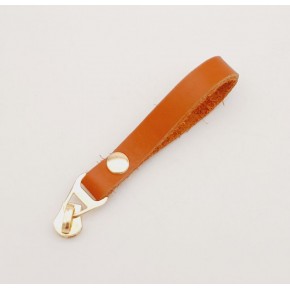 Çanta Aksesuar Turuncu Taba Renk Gerçek Derili Light Gold Döngülü Fermuar Başı