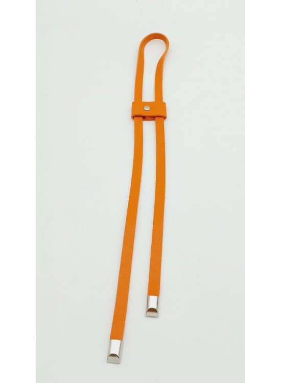 Çanta Aksesuar Turuncu Tek Kat Suni Deri Büzgü Gümüş Metalli