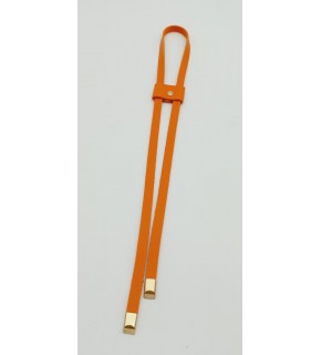 Çanta Aksesuar Turuncu Tek Kat Suni Deri Büzgü Light Gold Metalli