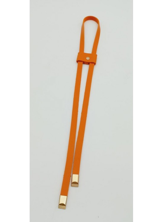 Çanta Aksesuar Turuncu Tek Kat Suni Deri Büzgü Light Gold Metalli