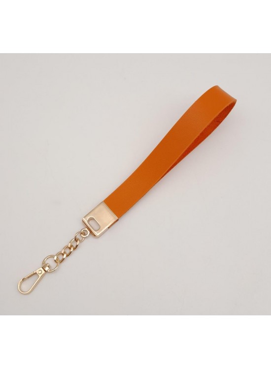 Çanta Aksesuar Turuncu Tek Kat Suni Deri Zincirli Elcik Light Gold Metal