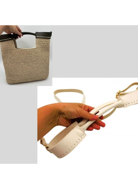 Çanta Aksesuar Tutma Saplı Model Çanta Yapım Aparatı Açık Krem Renk Light Gold Metalli