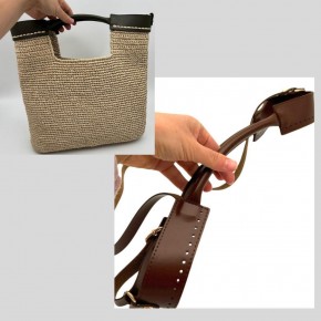 Çanta Aksesuar Tutma Saplı Model Çanta Yapım Aparatı Kahve Renk Light Gold Metalli