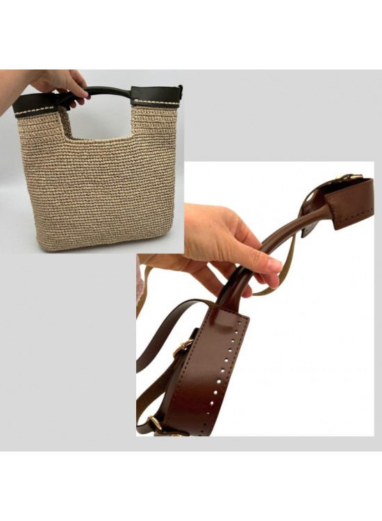 Çanta Aksesuar Tutma Saplı Model Çanta Yapım Aparatı Kahve Renk Light Gold Metalli