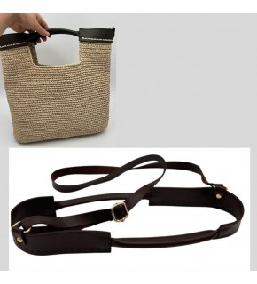 Çanta Aksesuar Tutma Saplı Model Çanta Yapım Aparatı Koyu Kahve Renk Light Gold Metalli