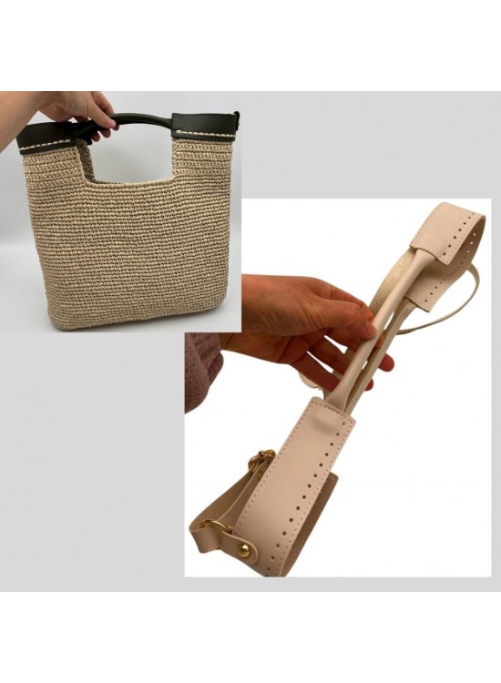 Çanta Aksesuar Tutma Saplı Model Çanta Yapım Aparatı Krem Renk Light Gold Metalli