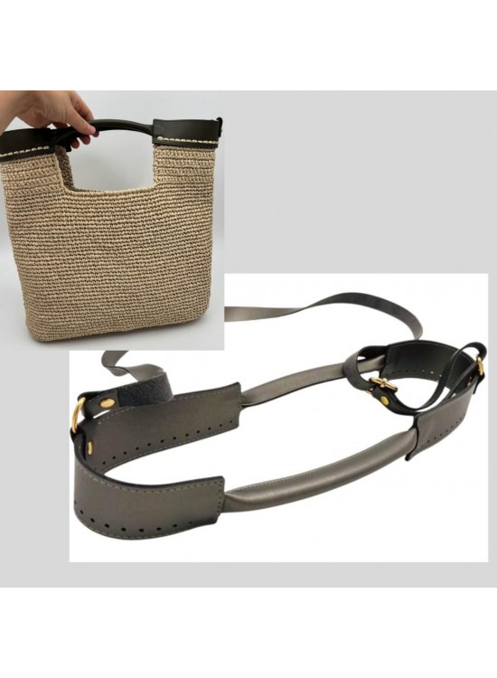 Çanta Aksesuar Tutma Saplı Model Çanta Yapım Aparatı Parlak Gri Renk Light Gold Metalli