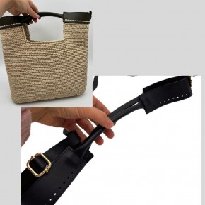 Çanta Aksesuar Tutma Saplı Model Çanta Yapım Aparatı Siyah Renk Light Gold Metalli