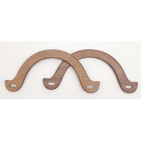 Çanta Aksesuar U Model 10x22 cm Koyu Ahşap Renk Ahşap Çanta Sapı