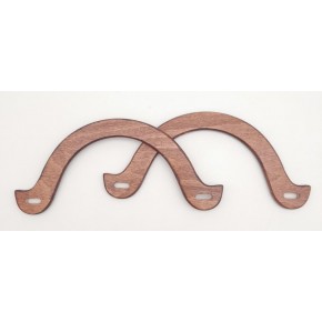 Çanta Aksesuar U Model 10x22 cm Taba Renk Ahşap Çanta Sapı