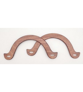 Çanta Aksesuar U Model 10x22 cm Taba Renk Ahşap Çanta Sapı