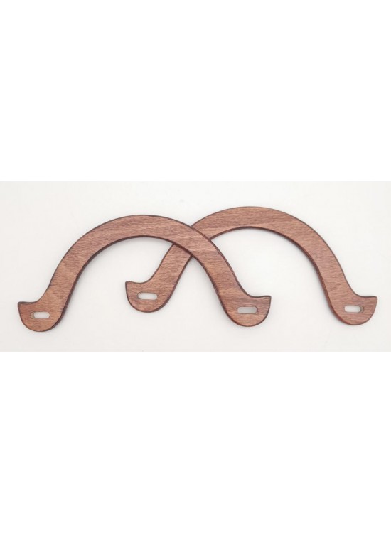 Çanta Aksesuar U Model 10x22 cm Taba Renk Ahşap Çanta Sapı