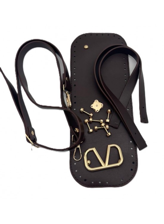 Çanta Aksesuar V Marka Çanta Yapım Seti Koyu Kahve Renk