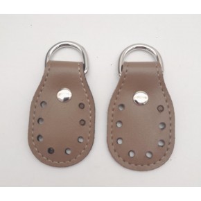 Çanta Aksesuar Vizon Çift Kat Dikişli Suni Deri Sapucu Böce Gümüş Metalli