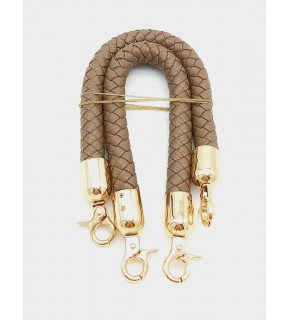 Çanta Aksesuar Vizon Kısa Örme Çanta Sapı Light Gold Metal