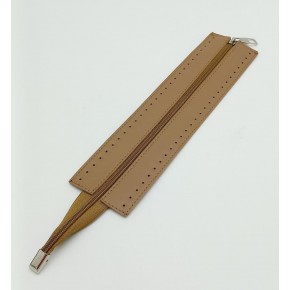 Çanta Aksesuar Vizon Renk 28 Cm Derili Fermuar Gümüş Metalli