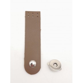 Çanta Aksesuar Vizon Renk Tek Kat Suni Deri Kapak 10.5x2.5 cm Gümüş Metal